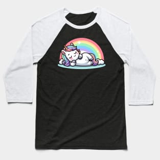 Cute Sleeping Unicorn Baseball T-Shirt